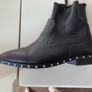 Topshop Leather Stud Booties Size 39